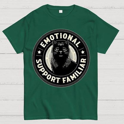 Emotional Support Familiar Black Cat Geek T-Shirt