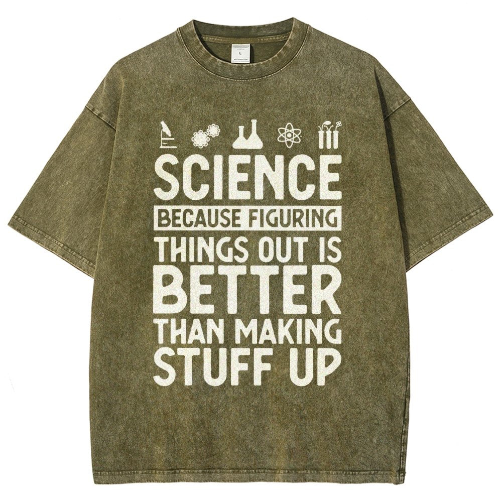 Science Figuring Stuff Funny Science Vintage Distressed T-shirt