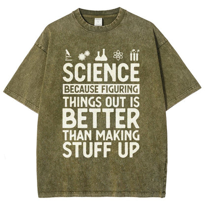 Science Figuring Stuff Funny Science Vintage Distressed T-shirt