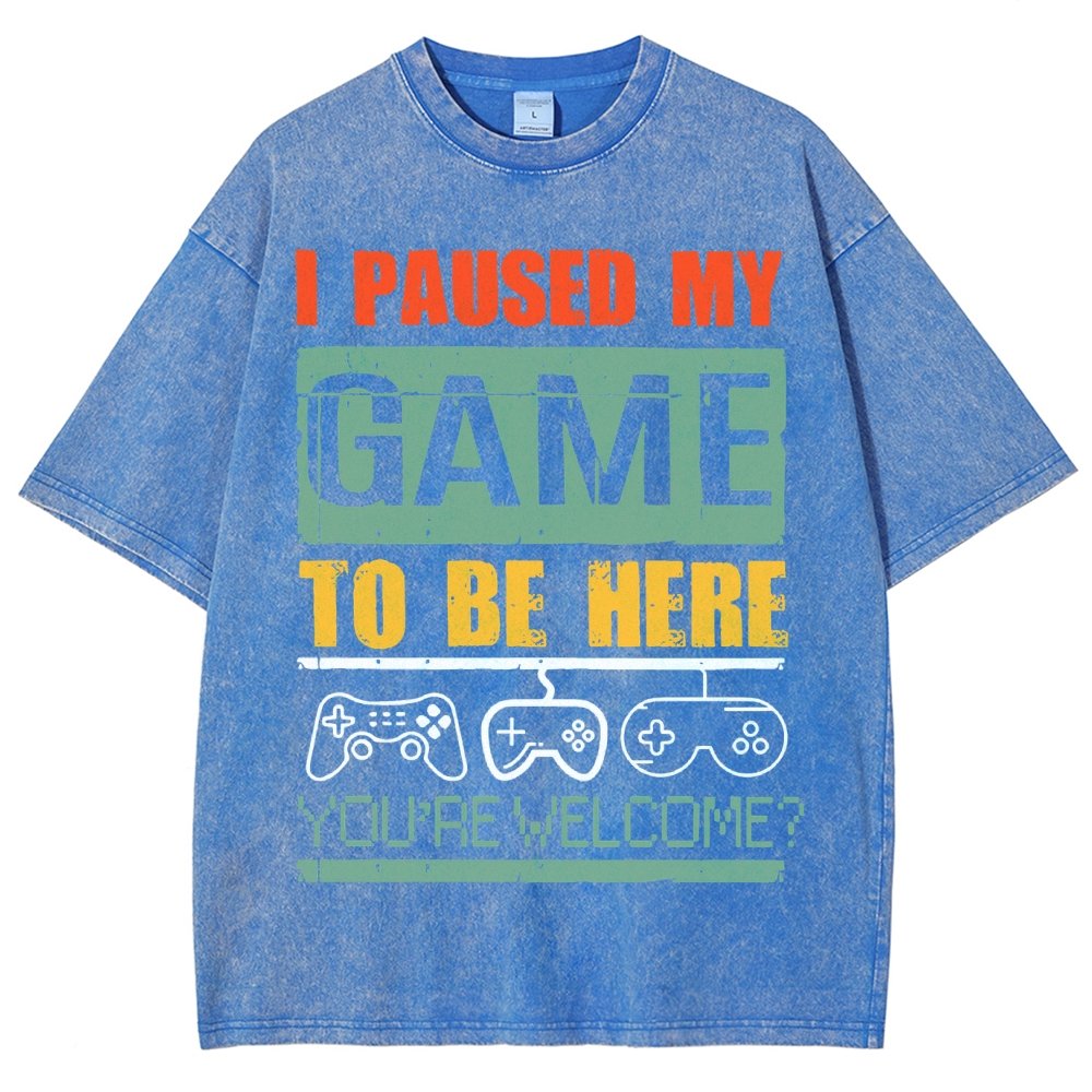 I Paused My Game To Be Here Vintage Distressed T-shirt