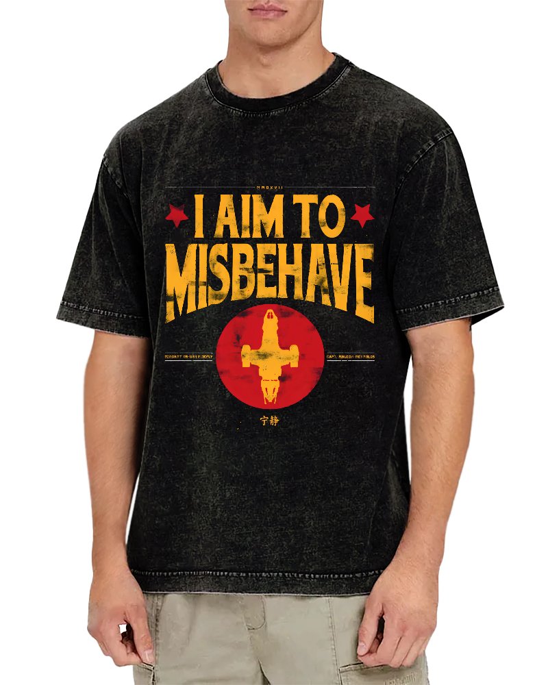 I Aim To Misbehave Vintage Distressed T-shirt