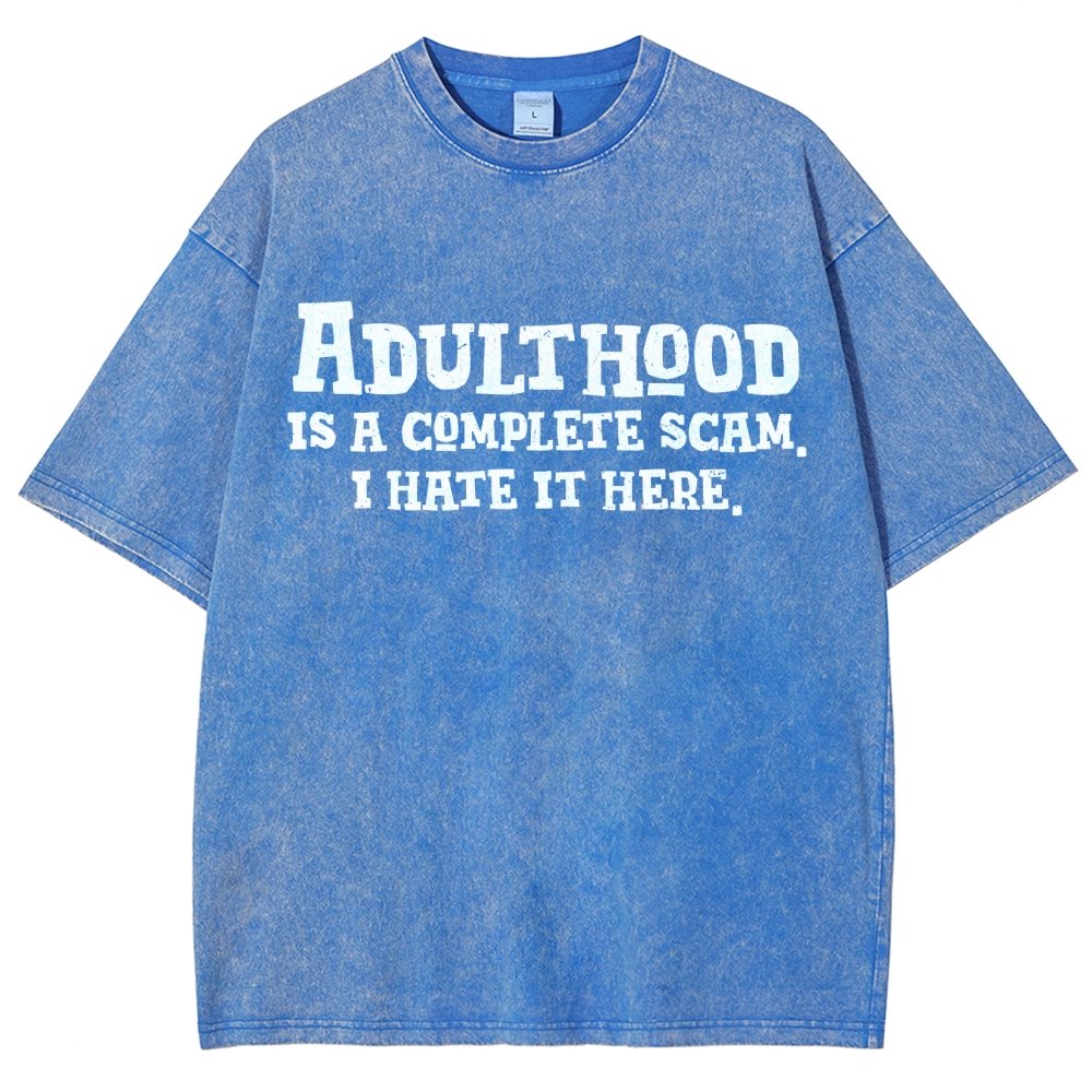 Adulthood Is A Scam Vintage Distressed T-shirt