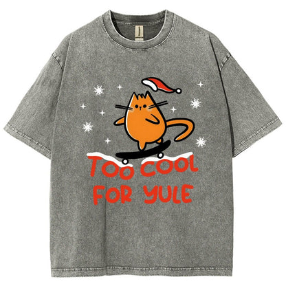 Too Cool For Yule Vintage Distressed T-shirt