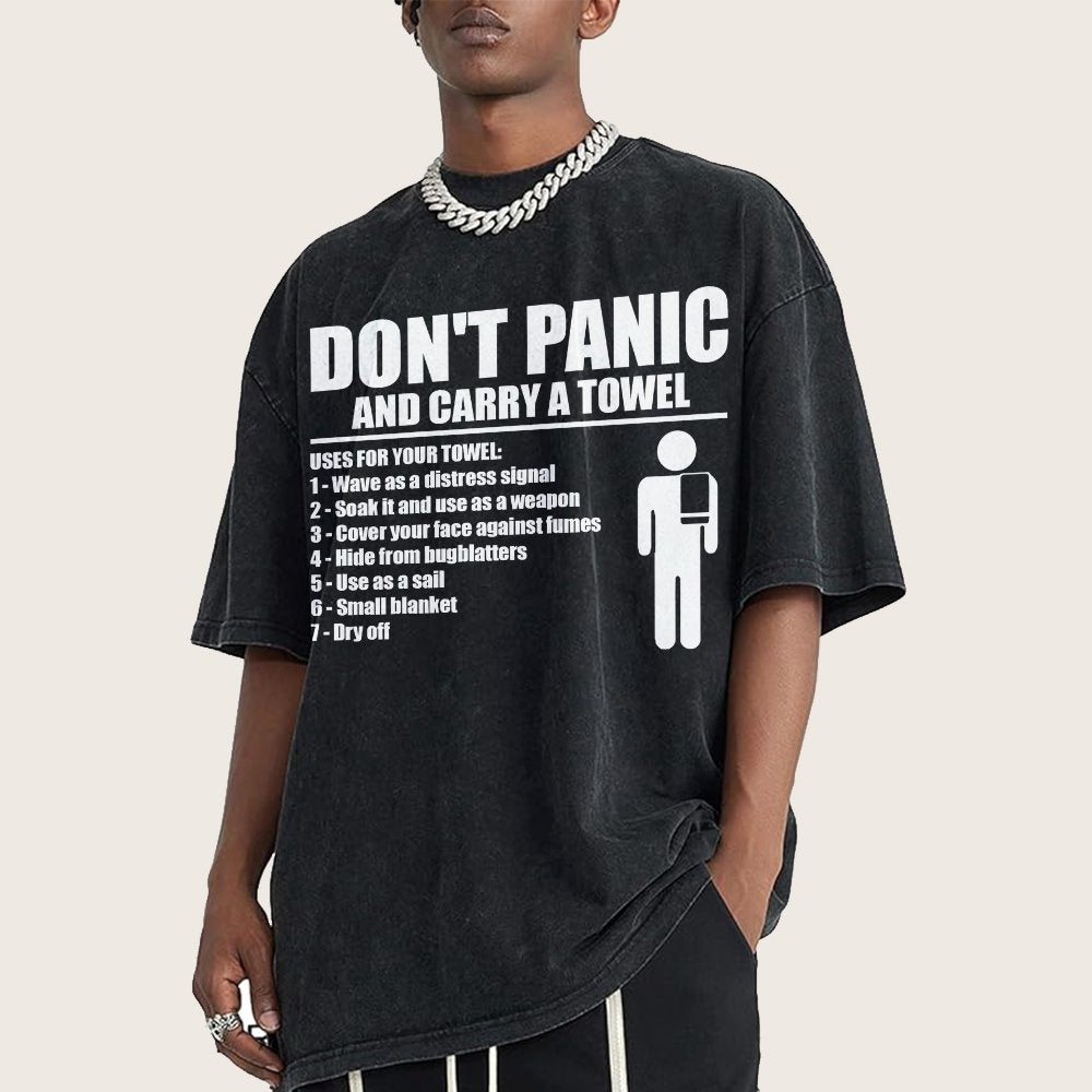 Don't Panic Vintage Distressed T-shirt