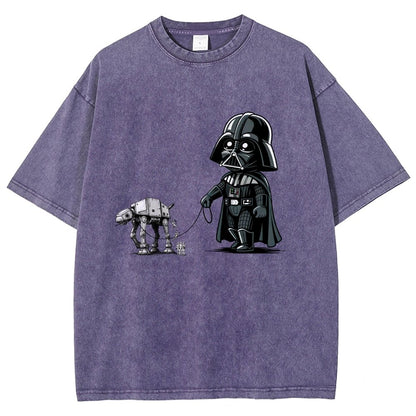 Dark Lord walking his dog Vintage Distressed T-shirt
