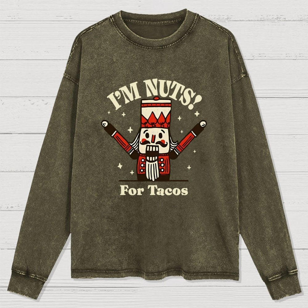 Nuts for Tacos Washed Long Sleeve Tee