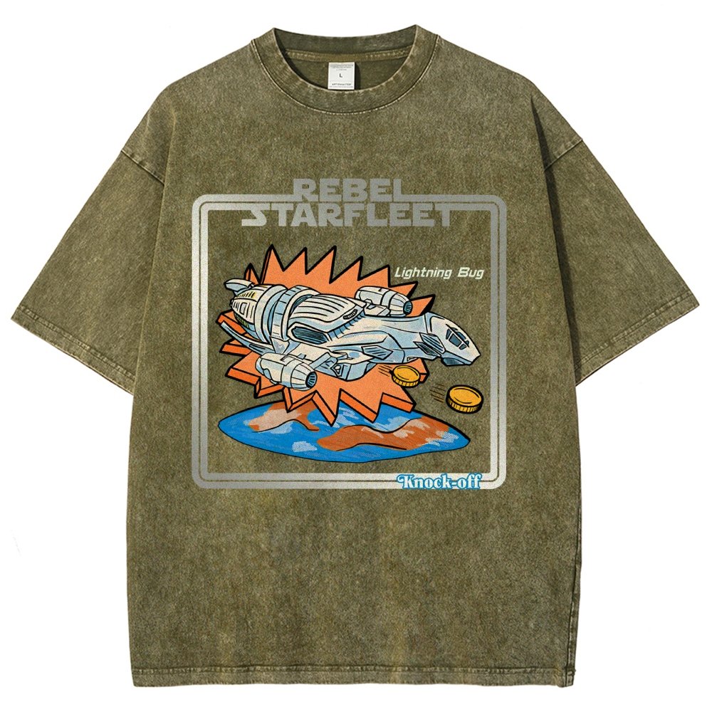 Lightning Bug Knock-off Spaceship Vintage Distressed T-shirt
