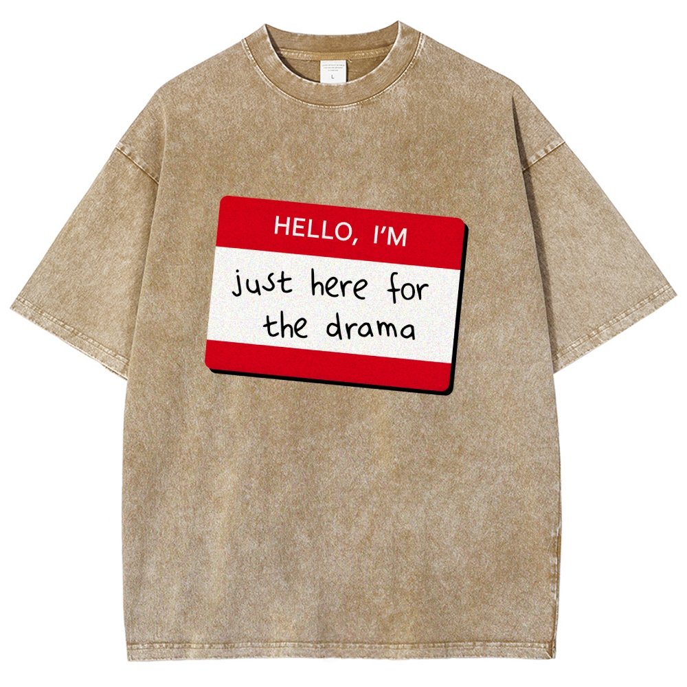 Hello I'm Here for Drama Vintage Distressed T-shirt