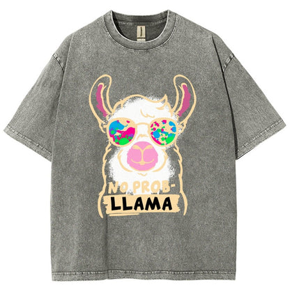 No probllama Vintage Distressed T-shirt