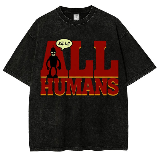 Kill All Humans! Vintage Distressed T-shirt