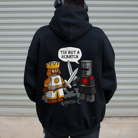 King Vs Knight Printed Back Unisex Cotton Hoodie
