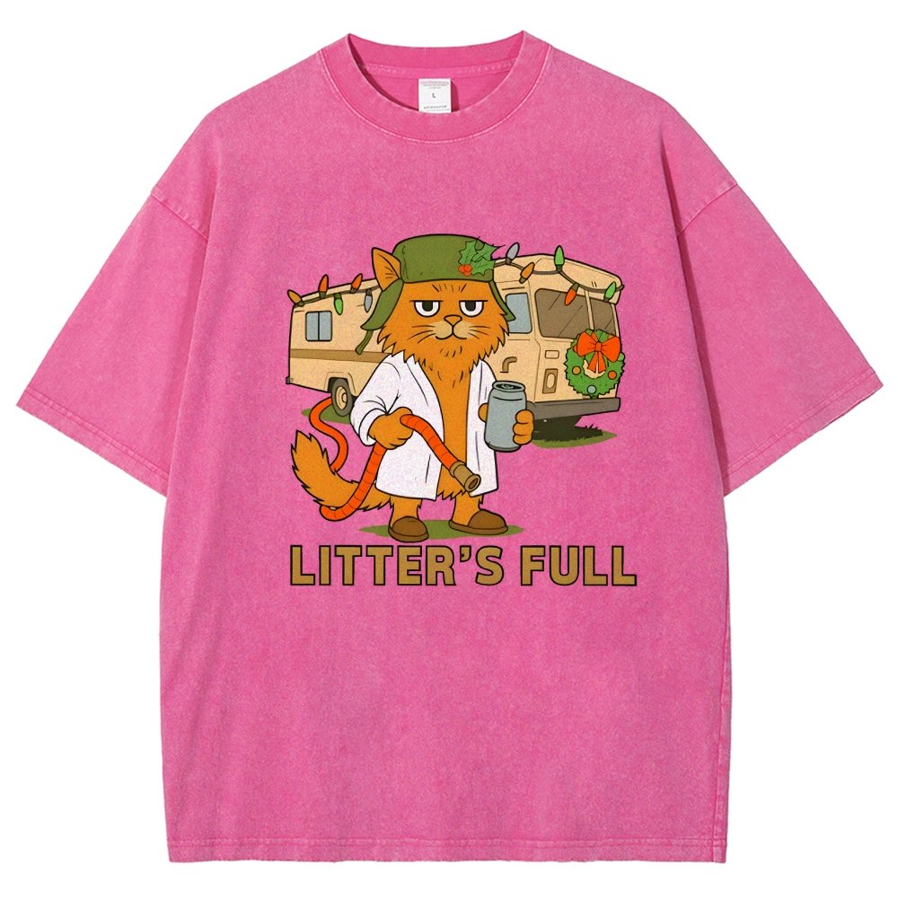 Christmas Shitters Full Cat Vintage Distressed T-shirt