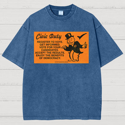 Civic Duty Card. Sarcasm Vintage Distressed T-shirt