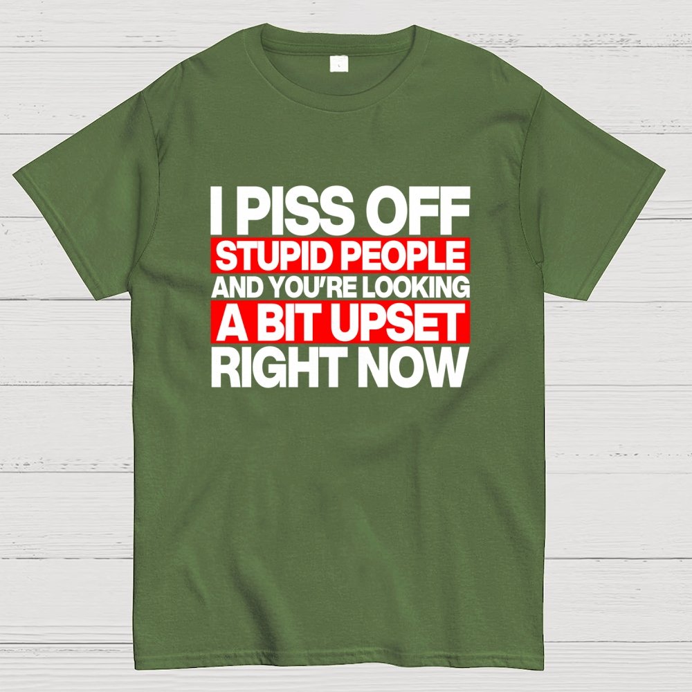 I piss off stupid people and you're looking a bit upset right now Geek T-Shirt