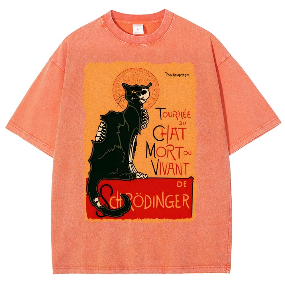 Le chat noir de Schrödinger Vintage Distressed T-shirt