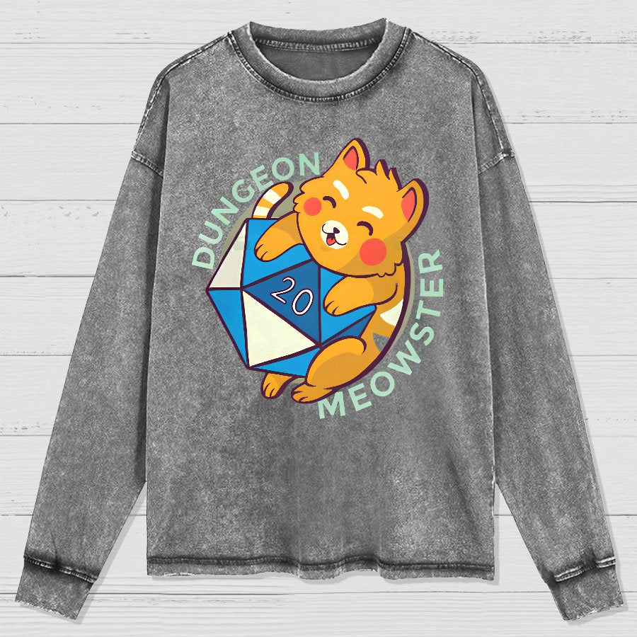 Dungeon Meow Washed Long Sleeve Tee