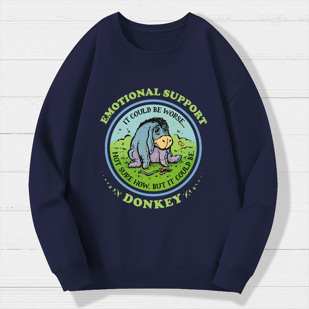 Emotional Support Donkey Geek Cotton Sweatshirt