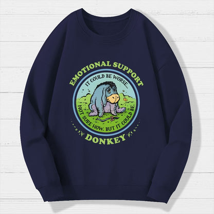 Emotional Support Donkey Geek Cotton Sweatshirt