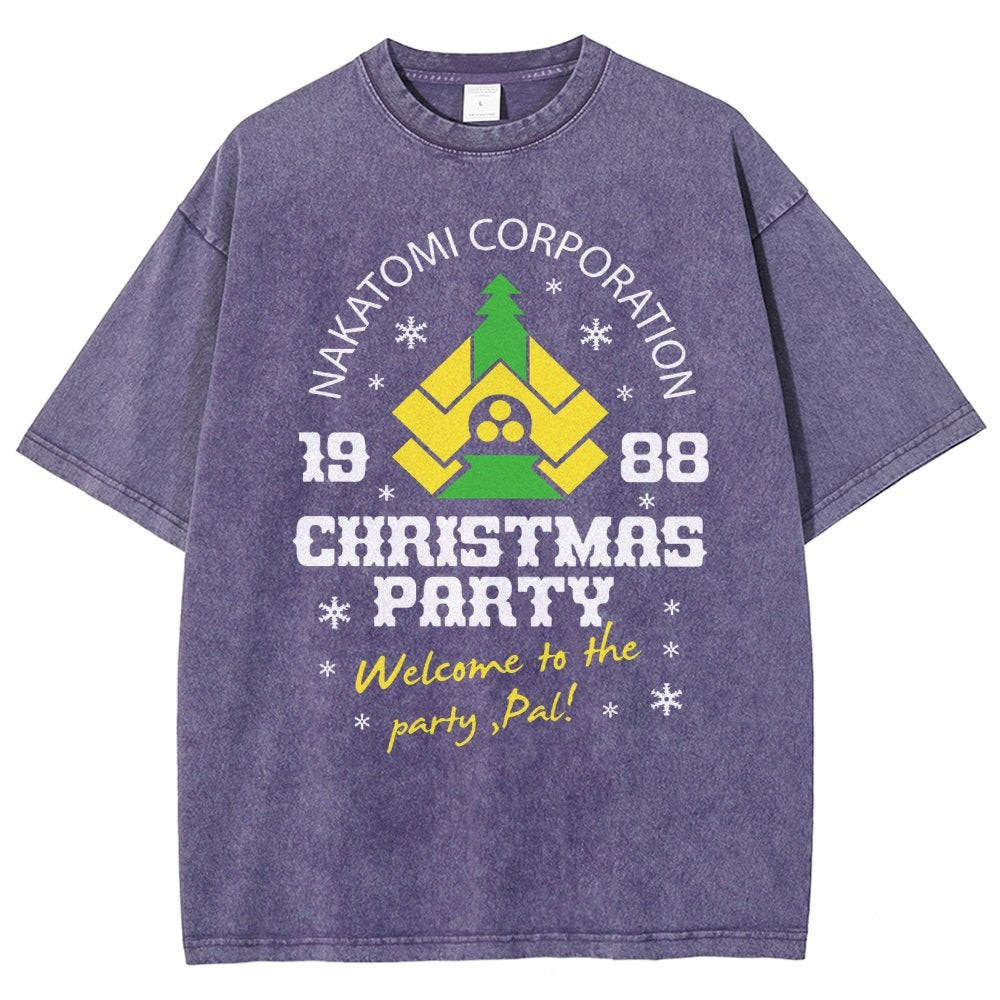 Nakatomi Christmas Party Vintage Distressed T-shirt