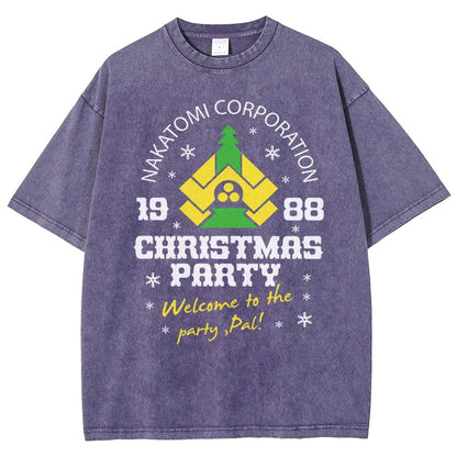 Nakatomi Christmas Party Vintage Distressed T-shirt