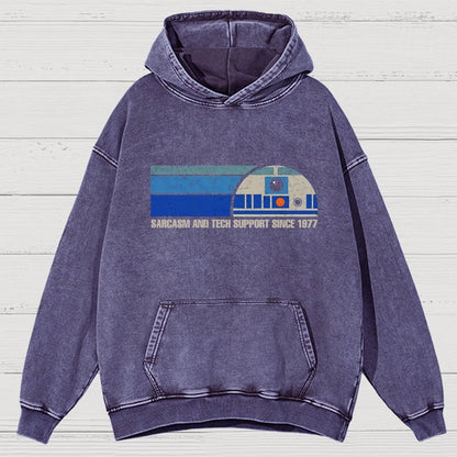 Providing Sarcasm and Tech Support Since 1977 Vintage Distressed Hoodie
