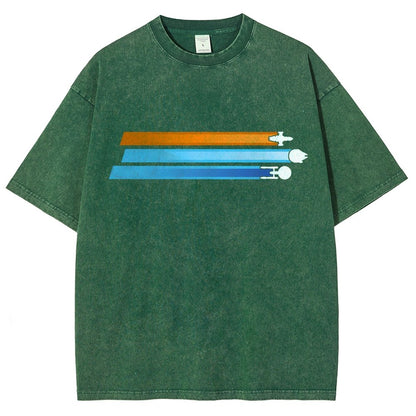 Space Racing Stripes Vintage Distressed T-shirt