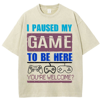 I Paused My Game To Be Here Vintage Distressed T-shirt