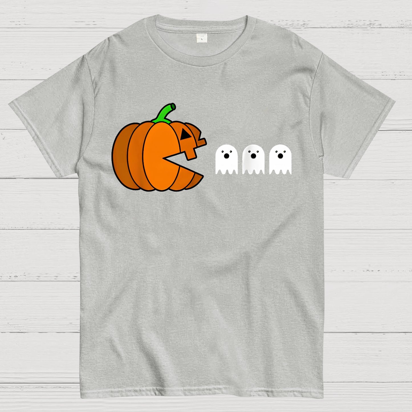 Funny Halloween Pumpkin Eating Ghost Geek T-Shirt