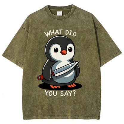 What Did You Say？Vintage Distressed T-shirt