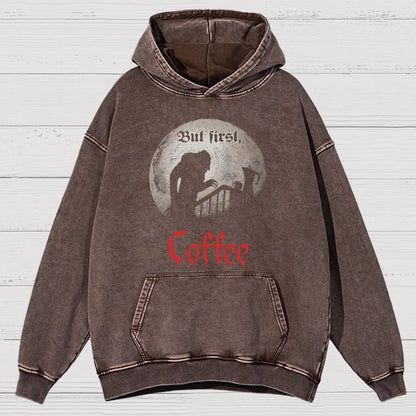 But First, Coffee Vintage Distressed Hoodie
