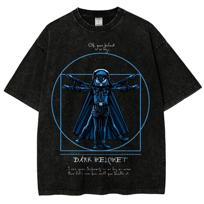 Vitruvian Helmet Vintage Distressed T-shirt
