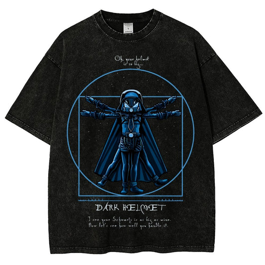 Vitruvian Helmet Vintage Distressed T-shirt