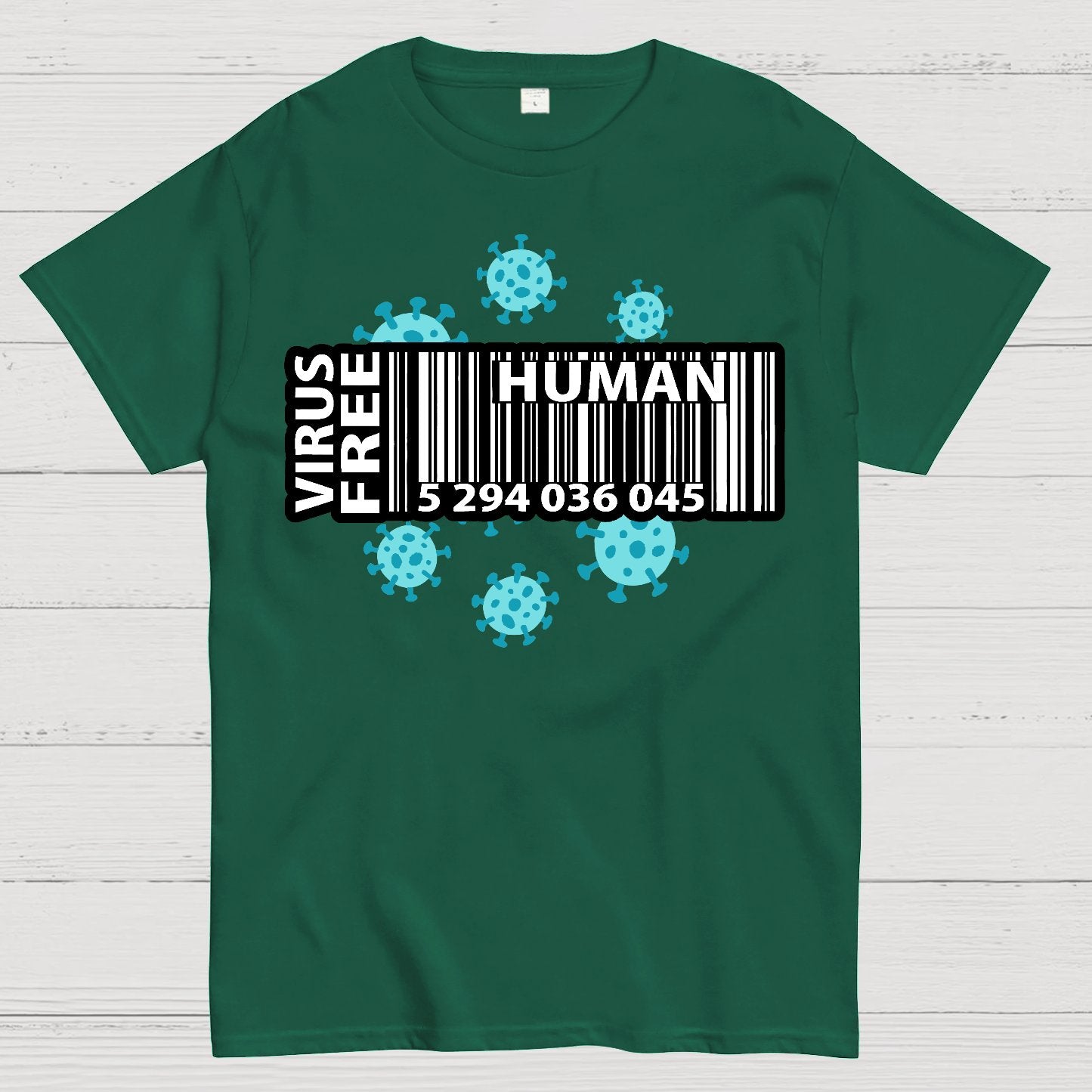 Human virus Bar Code，Funny virus Geek T-Shirt
