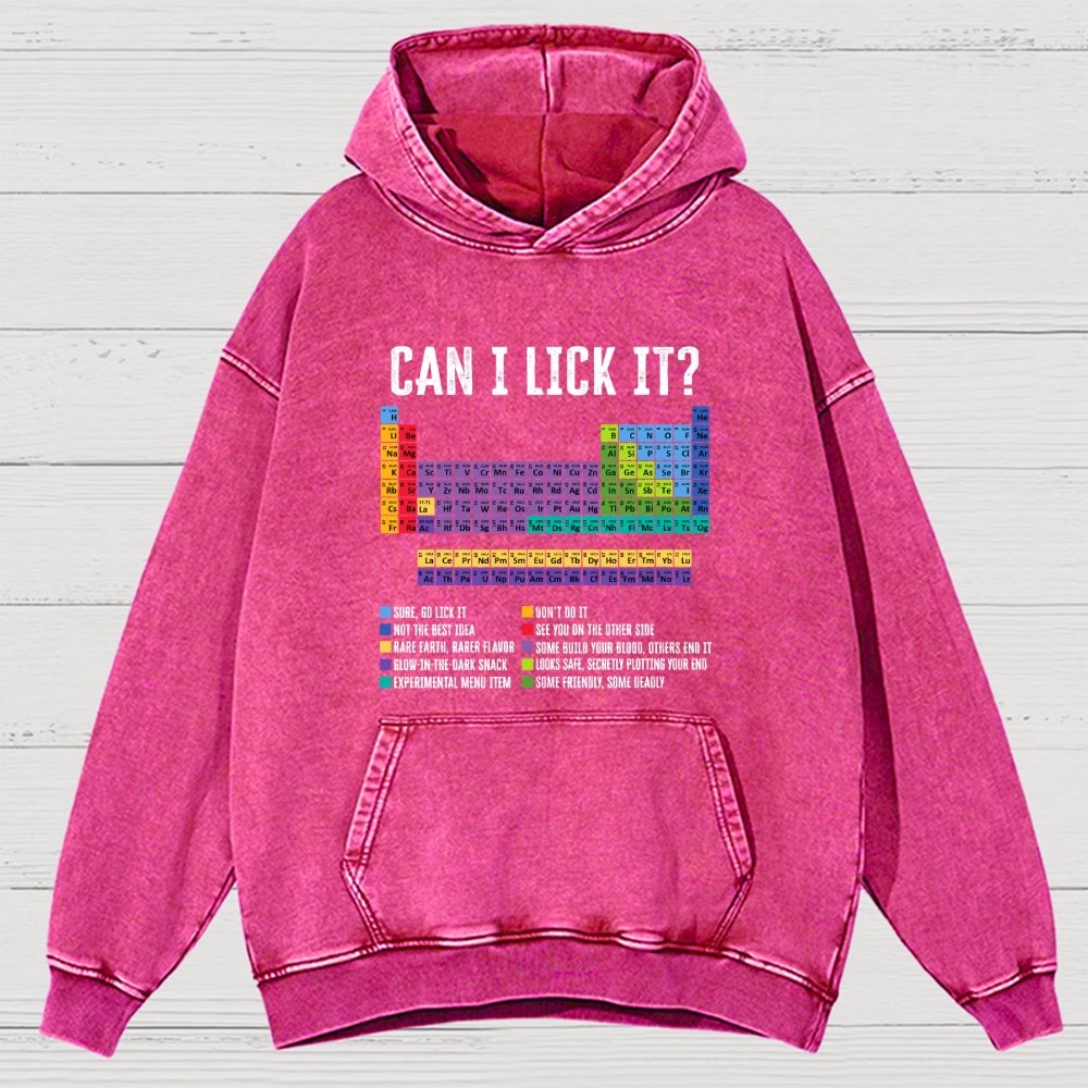 Can I Lick It Chemistry Teacher Science Day Vintage Distressed Hoodie