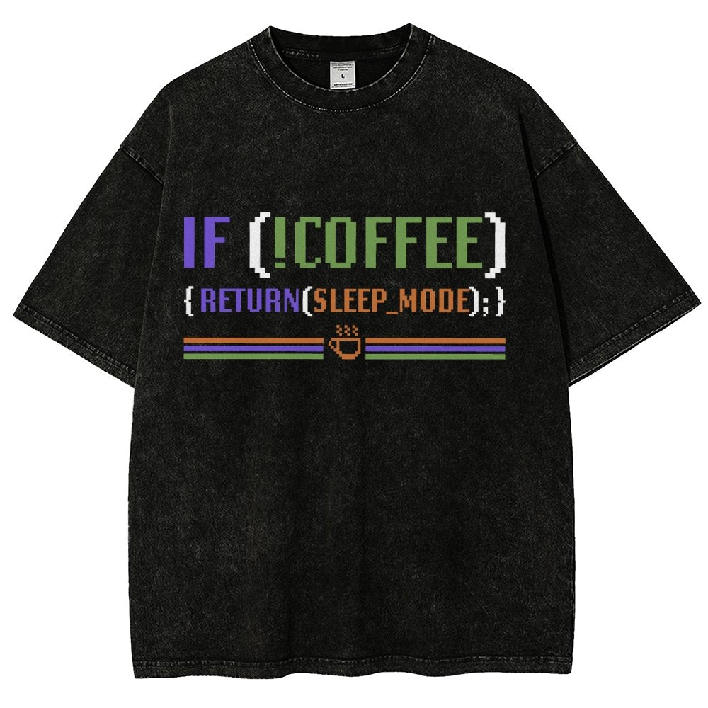Coder Without Coffee Vintage Distressed T-shirt