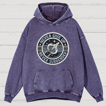 Never Give Up Never Surrender! Vintage Distressed Hoodie