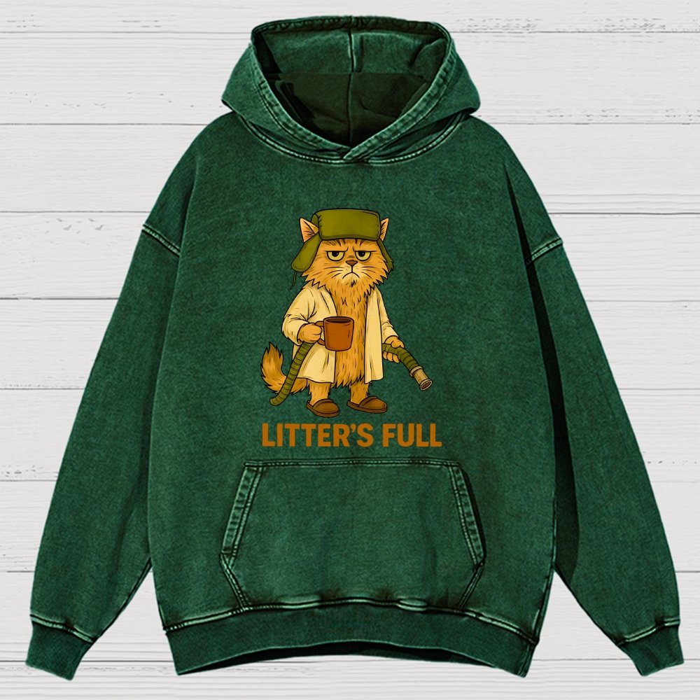 Litter’s Full Cat Vintage Distressed Hoodie