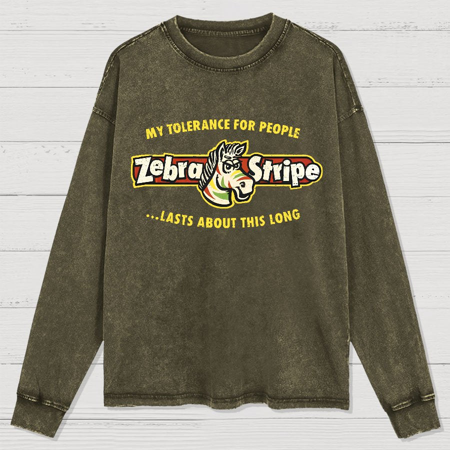 Zebra Fruit Stripe Gum Washed Long Sleeve Tee