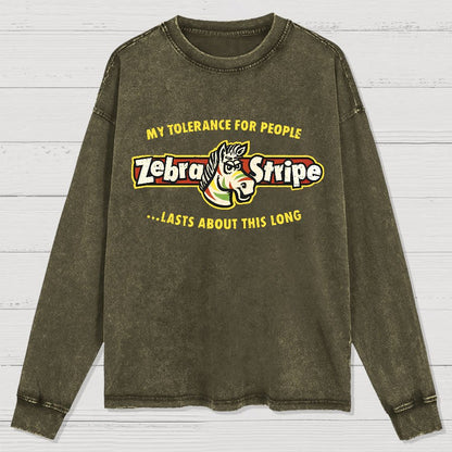 Zebra Fruit Stripe Gum Washed Long Sleeve Tee