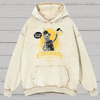 Beer Festival, Let Us Get Our Machines Drunk Vintage Distressed Hoodie