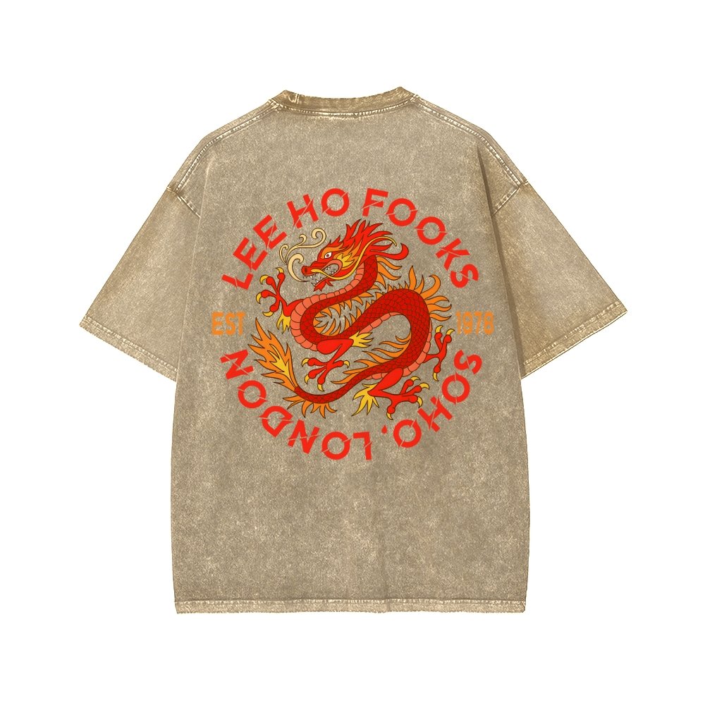 Lee Ho Fooks Front And Back Printing Washed T-shirt