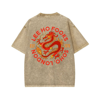 Lee Ho Fooks Front And Back Printing Washed T-shirt