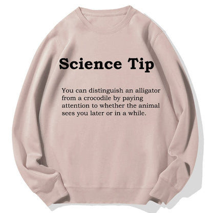 Crocodile Alligator Funny Science Tip Geek Cotton Sweatshirt