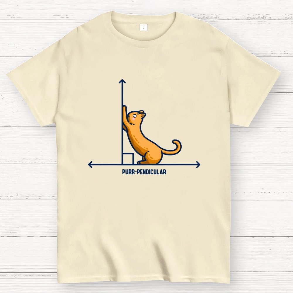 Purr-Pendicular Cute Maths Cat Premium Geek T-Shirt