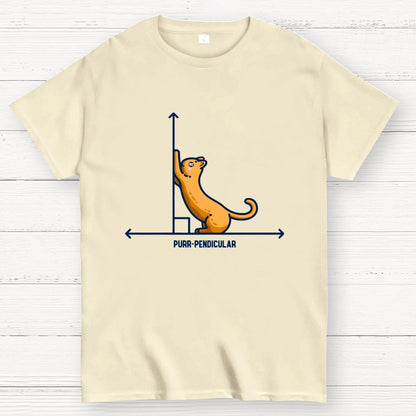 Purr-Pendicular Cute Maths Cat Premium Geek T-Shirt