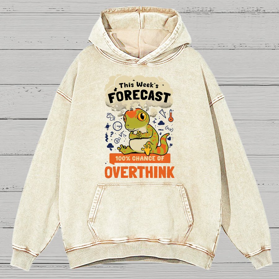 100% Chance Of Overthinking Vintage Distressed Hoodie