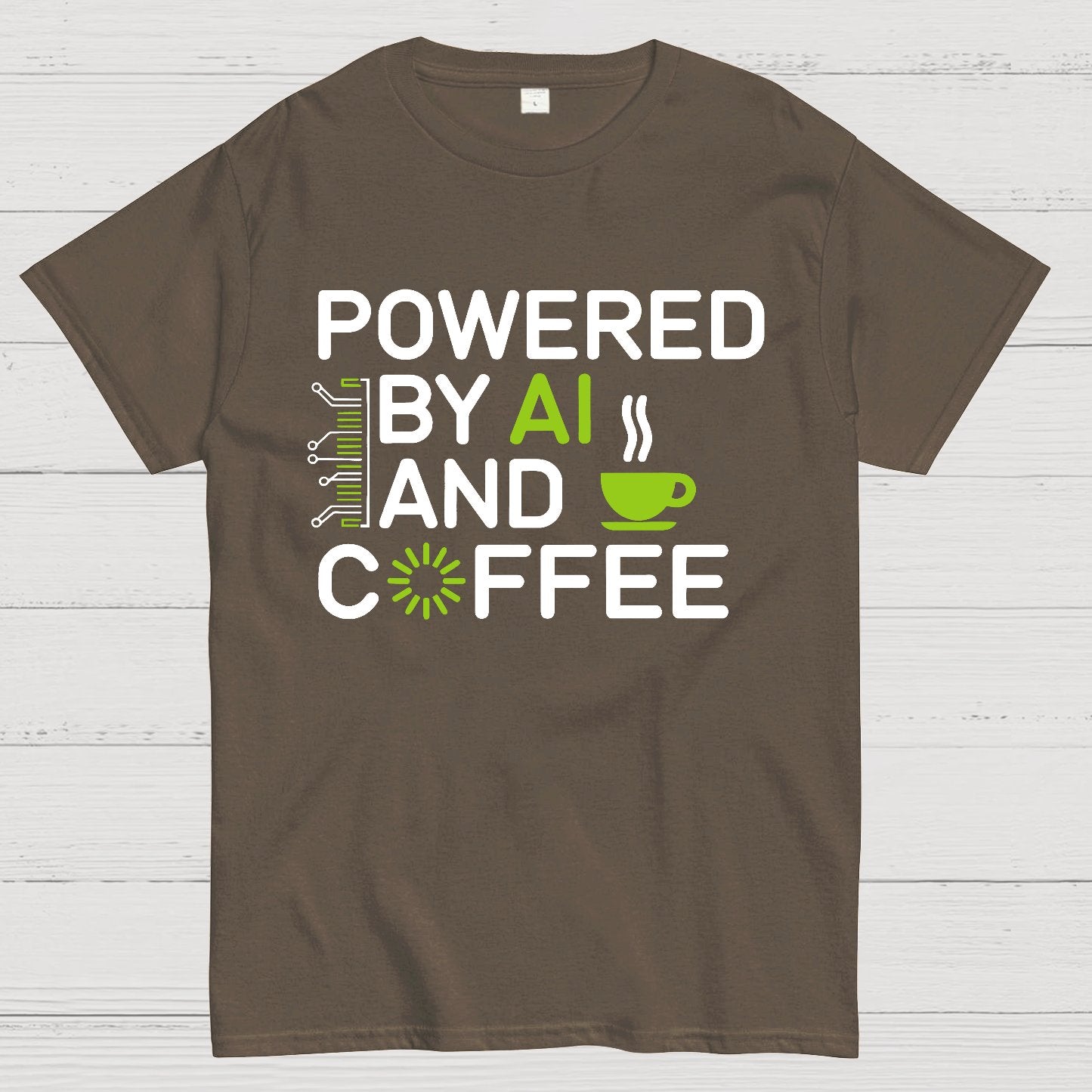 Powered By AI And Coffee Geek T-Shirt