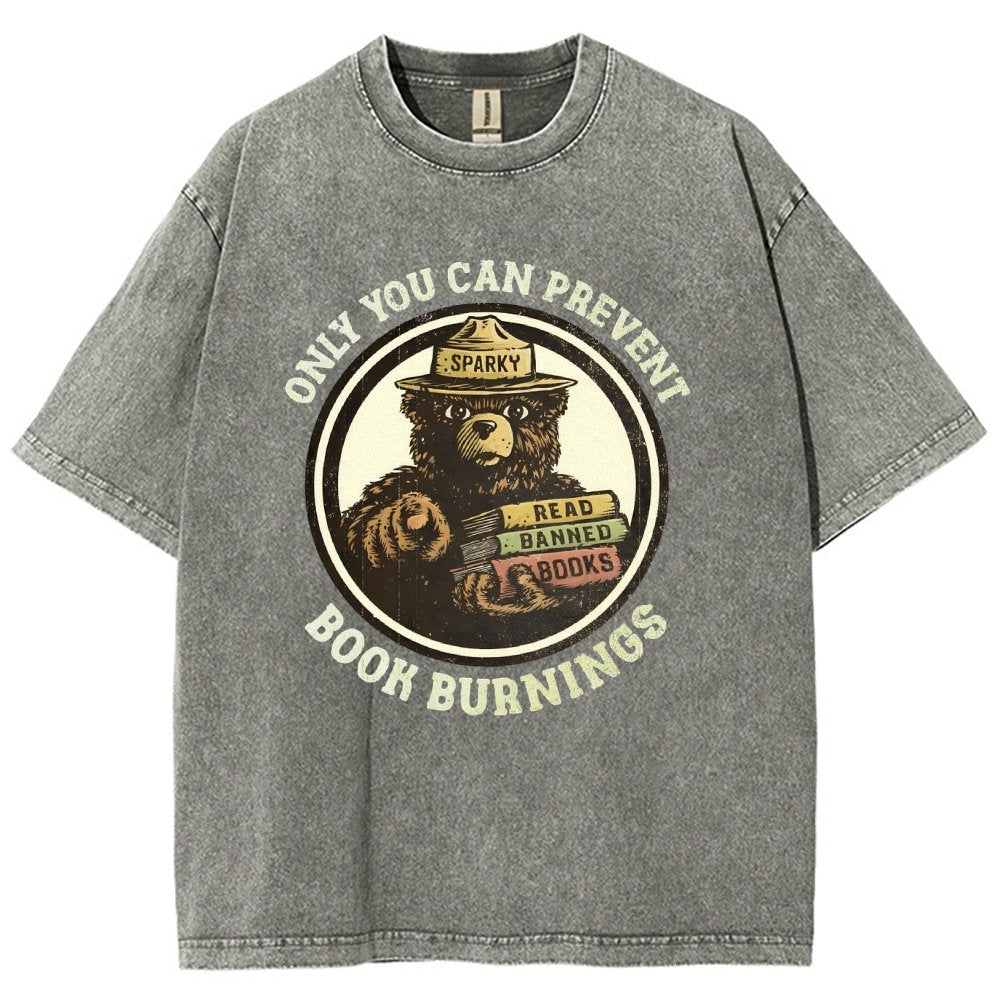 Only You Can Prevent Book Burnings Vintage Distressed T-shirt