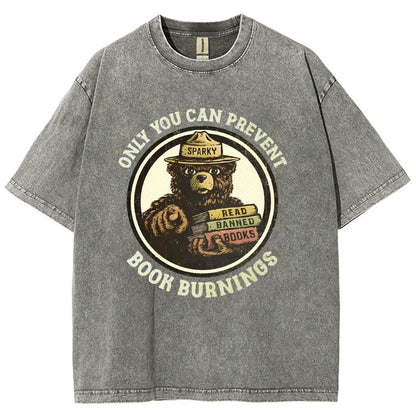 Only You Can Prevent Book Burnings Vintage Distressed T-shirt