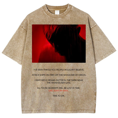 Tears In Rain-Tears In Red-Time To Die Vintage Distressed T-shirt